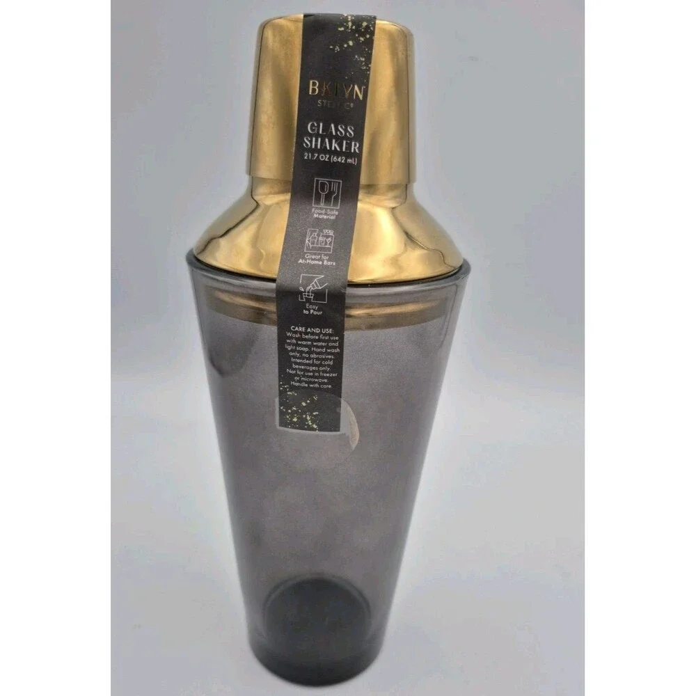 Brooklyn Steel Co Glass W/metal Top Cocktail Shaker  - Glass Pre-owned Never Usd